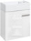 HOMCOM Mueble de Baño con Lavabo de Pared Lavabo con Puerta con Cierre Suave y Armario Mueble para Lavabo Moderno 40x23x50 cm Blanco Brillante