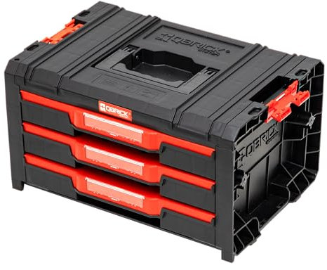 Qbrick System Boîte À Outils Vide Caisse À Outils Boîte De Rangement 450 x 310 x 244 mm Noir Rouge PRO Drawer 3 Toolbox 2.0 Basic