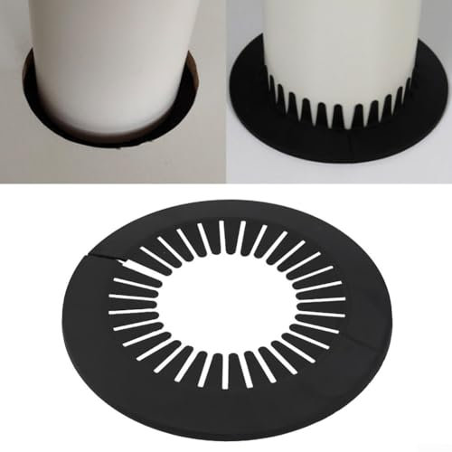 babominimer Funktionelles stilvolles Flansch-Rohrabdeckungs-Set, 5 Stück, schwarz, dekorative Rosette für Heizungsrohre, Wandrohrdekoration, PP-Material, einfache Installation, 14–220 mm (120–140 mm)