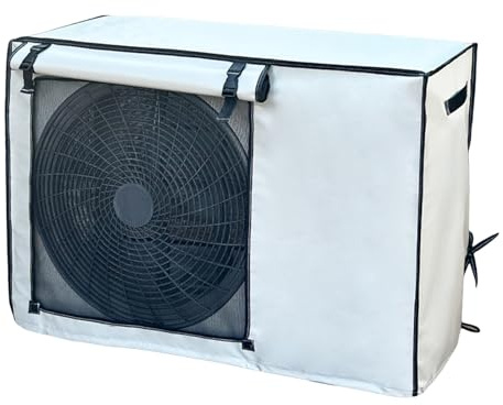 YLLSMGS Fundas Aire Acondicionado Exterior, Cubre Aire Acondicionado Exterior 600D para Unidad Exterior con Malla de Ventilación(74 * 26 * 54cm/29 * 10 * 21in)