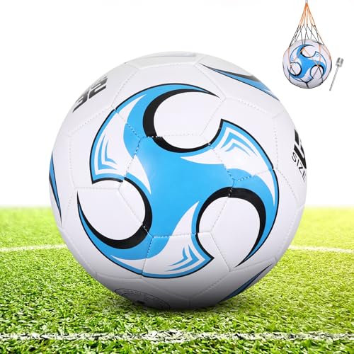 pwavum Football Official Size 4, Football Kids Unisex, Professional Football Leather Size 4, Training Football, Outdoor Indoor Footballs for Teenagers and Adults