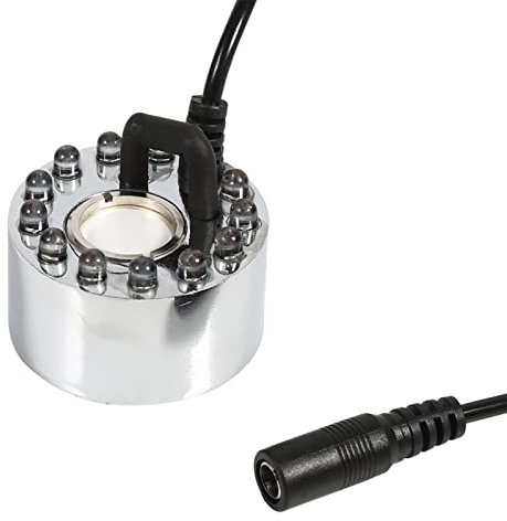 Kavolet Farbwechsel -Ultraschall -Nebelhersteller -Wasserbrunnen -Teichzerstäuber -Luftbefeuchter 12 LED, Ideal für Innen- oder Außenfontänen, (DREI-Farben-Gradienten-Zerstörer-Kopf +