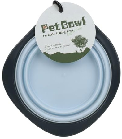 Cuenco portátil para perros, plato plegable de viaje, plato de alimentación compacto con clip de mosquetón para perros y gatos, contenedor de alimentos ligero para camping, caminar, senderismo