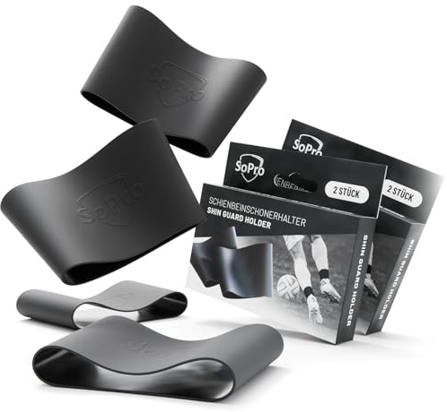 SoPro 2 Paar Fußball Schienbeinschonerhalter - rutschfeste Stutzenhalter Fussball aus Silikon Sorgen für stabilen Halt - Schienbeinschoner Halter Fussball für Herren, Damen & Kinder
