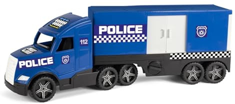 Wader 36201 - Magic Truck Polizeieinsatzfahrzeug mit Seitentür, Größe ca. 79 cm, für Kinder ab 3 Jahren, geeignet als Geschenk für kreatives Spielen