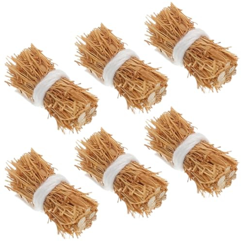 BESPORTBLE 6 StüCk Mini Heuballen Deko 0.91In Handgefertigte Miniatur Strohballen FüR Puppenhaus DIY Sandtisch Fotografie Requisiten Und Modellbau ZubehöR