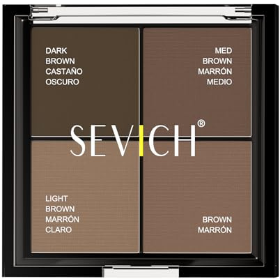 SEVICH Hairline Powder Palette Brown Series - 4 Colors for Thinning Hair Root Touch Up, Waterproof Sweat-Resistant Hair Shadow with 4 Puffs, Natural Hair Filler for Men Women, 16g