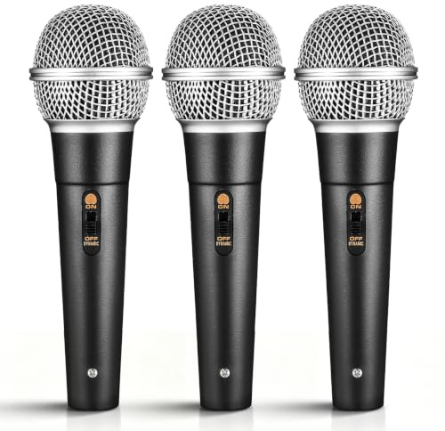 JOINPAYA 3 Pcs Fake Microphone Prop for Kids, Plastic Pretend Play Toy Mic, Realistic Stage Performance Costume Accessories for Karaoke Cosplay