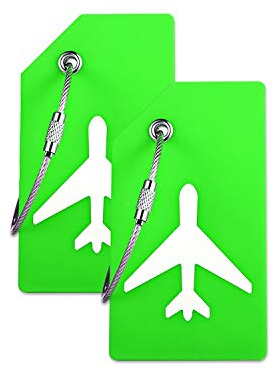 Ovener, Etichetta per valigie Verde Confezione da 2 etichette verdi. Taglia unica