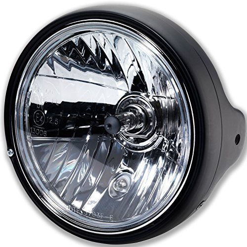 Germany Motorsports Motorrad Haupt Scheinwerfer CBF 600 N CB 500 H4 7 Zoll Frontscheinwerfer E-Geprüft Britsh Style schwarz matt