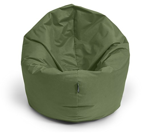 BuBiBag Sitzsack 2 in 1 Funktion Sitzkissen mit EPS Styroporfüllung 32 Farben Bodenkissen Kissen Sessel Sofa (100cm, Khaki)