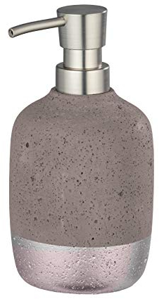 Wenko 23592100 Seifenspender Mauve - Flüssigseifen-Spender Fassungsvermögen: 0.15 L, Beton, 7.5 x 17.5 x 7.5 cm, Grau