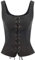 SCARLET DARKNESS Damen Renaissance Weste Cosplay Kostüm Wildleder Retro Lace-up Weste Mantel Schwarz 2XL