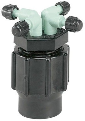 Orbit sistema de riego por goteo, colector de riego de 4 puertos, tubo de goteo de 1/4 pulgadas, 61004D