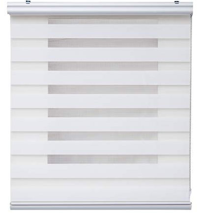Tende a rullo per interni Giorno e Notte Premium cassonetto e catenella in alluminio, di alta qualità, Tenda a rullo per interni Doppio strato per finestra Storesdeco 120 x 250 cm Bianco