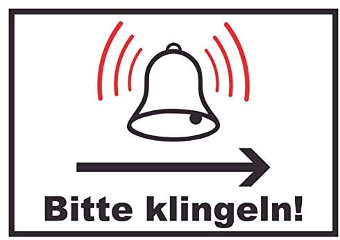 HB-Druck Bitte klingeln Richtungspfeil rechts Schild A4 (210x297mm)