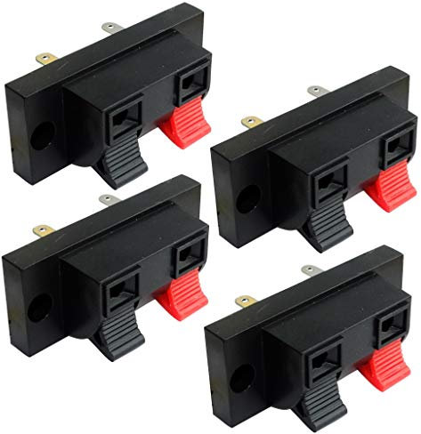AERZETIX: Juego de 4 - Bloque terminal de altavoces - 54 /24mm - Mono - 2 vías - Botones pulsadores C43777