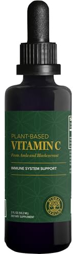 Organic Vitamin C Liquid Drops 180mg, Immune & Energy Support (2 Oz)