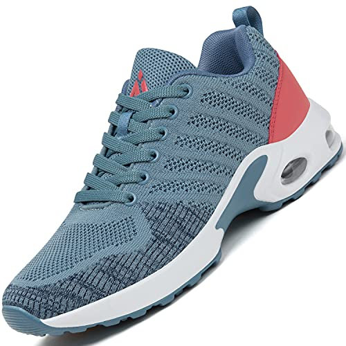 Mishansha Air Straßenlaufschuhe Damen Laufschuhe rutschfest Sportschuhe Frauen Dämpfung Turnschuhe Atmungsaktiv Walkingschuhe Leichte Sneaker Blau 275, Gr.37 EU