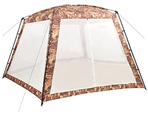 vidaXL Poolzelt Garten Pavillon Pooldach Poolpartyzelt Gartenpavillion Pool Zelt Poolüberdachung Sonnenschutz Stoff 660x580x250cm Camouflage