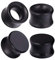 Longbeauty 4 Stück Set Holz Flesh Tunnel Plugs Set Ohr Piercing Schmuck Schwarz 18mm