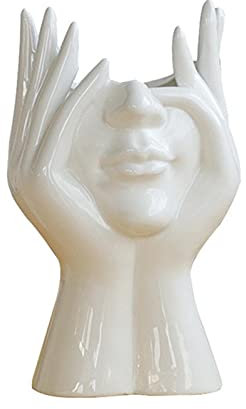 Vase Mit Gesicht,Menschliches Gesicht Kunst Blumenvase Raumdekor Trockenblumenarrangement Vase,Abstrakte Keramik Weibliche Gesicht Vase Blume Vase