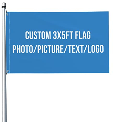 Naispanda Personalised Flags 12x18 in/30x45 cm Add Your Own Photo Picture Text Custom Polyester Flag Banner for Car Truck Outdoor Décor, Customised Double Sided Flag Camping Flag Yard Sign