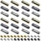 VGOL Lot de 24 embouts de lacets en métal avec vis, tête de lacet et embouts en métal pour baskets, sweats à capuche, cordons élastiques, 3 couleurs assorties, multicolore, 18x5.5mm