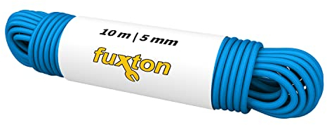 fuxton Gummiseil 5 mm 10 m blau, elastisch (Expanderseil, Gummiband, Gummischnur, Gummileine, Gummikordel, Planenseil, Spannseil, Seil Plane)