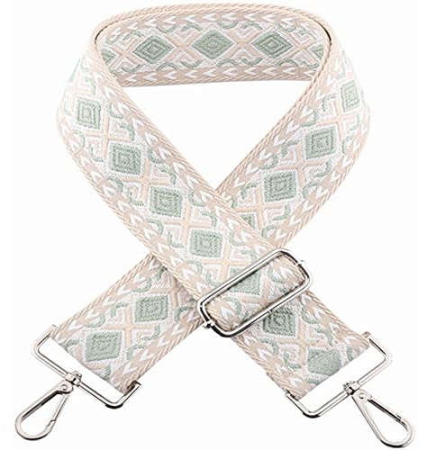 Kiwochy Verstellbarer Breiter Schultergurt Taschengurt Bunter Trageriemen 2 Zoll Breit Handtaschen Riemen Schulterriemen Bunt Schultergurt Karabiner in Silber für Taschen Handtaschen (Khaki)