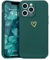 Wirvyuer for iPhone 13 Pro Max Case with Cute Heart Pattern Soft Shockproof Protective Silicone Phone Case for Women Girls, Green