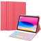 FINTIE Hülle mit Tastatur für iPad 11 Generation 2025 11 Zoll, iPad 10 Generation 2022 10.9 Zoll, 7-farbig Beleuchteter Magnetischer Abnehmbarer Keyboard Hülle mit Stifthalter, Pink