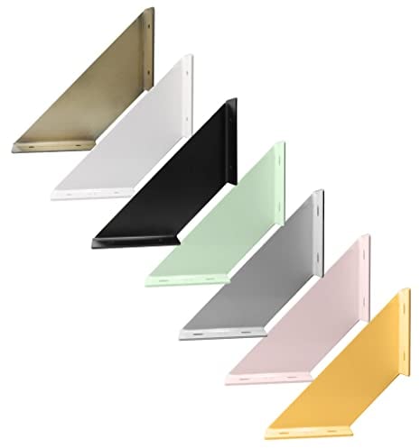 Natural Goods Berlin 2X Regalwinkel Lichtenberg | Regalhalter Metall Wandmontage flexibel | Regalträger Wandregal schmal Schweberegal Küche Büro Bücherregal schwerlast Regalstütze (150mm Tiefe, Grün)