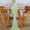 YUNSHANGHE Modern Chiffon Tischläufer, 70x600 cm Abwaschbar Tischdecke, Hochzeit Dekoratives Tischband aus Stoff, Table Runner, Tischdekoration für Hochzeit Geburtstage Kommunion (Matcha Grün)