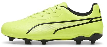PUMA King Match FG/AG Jr Soccer Shoe, Electric Lime Black-Poison Pink, 35.5 EU