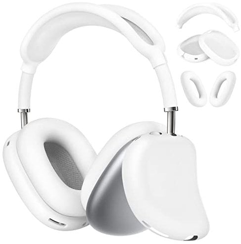 AIRSPO Airpods Max Case Cover, Silicone Case Cover for AirPods Max Headphones, Anti-Scratch Ear Pad Cover/Headband Cover for Apple AirPods Max, Airpod Max Accessories (White)