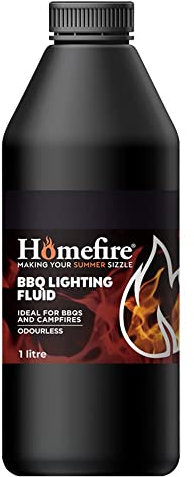 Homefiire Charcoal Lighting Fluid | Odourless & Instant | Quick & Easy to Light | Outdoor BBQ | Firepit | 1ltr