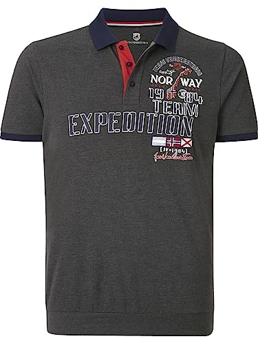 Jan Vanderstorm Herren Poloshirt Erling | kurzarm, Knopfleiste|großer Audruck | reine Baumwolle |große Größen L-7XL