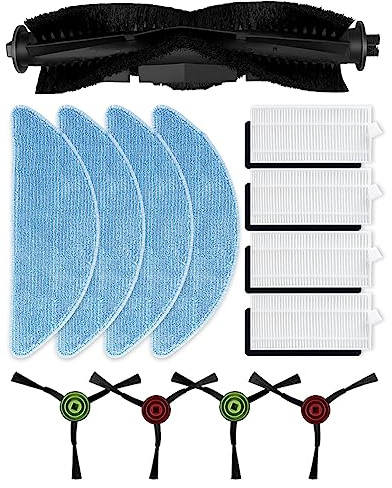 Accesorios de repuesto para aspiradoras Cecotec Conga Eternal Pet Max X-Treme, incluye 4 cepillos laterales, 4 filtros, 1 cepillo de rodillo y 4 paños de fregona