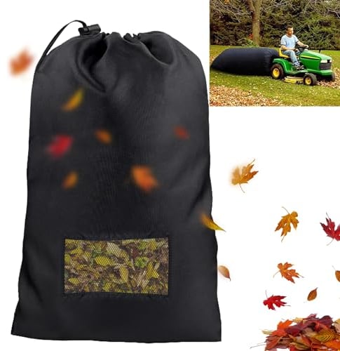 Sozize Lawn Tractor Leaf Bag Big Capacity Lawn Mower Leaf Bag Garden Leaf Grass Catcher Bags 420D Oxford Cloth Wear-Resistant Leaf Collector Bag Leaf Bagger for Riding Lawn Mower (78.7x51.1)