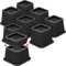 MYMULIKE Rehausseur Meuble 8 Pcs, Réglable 2,5cm et 5 cm Rehausseur Pieds de Lit, Rehausseur Pied de Table Supporte jusqu'à 2700kg, Rehausseur de Lit pour Pieds de Meubles, Noir