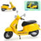 Generisch Vespa GTS Super Roller Gelb 1/12 Welly Modell Motorrad mit individiuellem Wunschkennzeichen