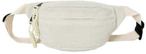 SOBW Damen Halbmond-Umhängetasche, große Kapazität, Cord-Brusttasche, einfarbig, Schultertasche, verstellbarer Riemen, Multifunktions-Pendeltasche