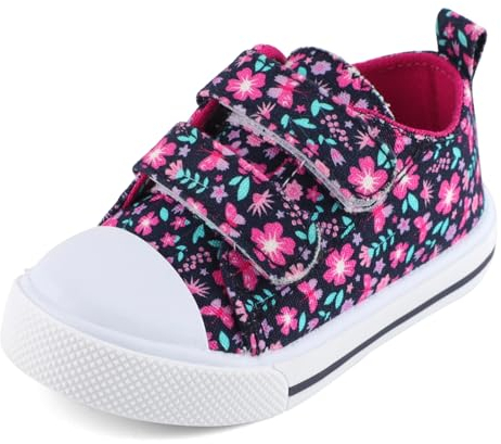 Cheerful Mario 1-5 Año Bebe Niña Zapatos de Lona Zapatillas Casual Deporttivas Patrones Lindos Suaves y Transpirables Flores Azul Oscuro 25 EU
