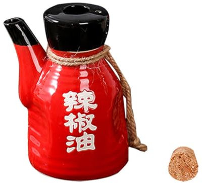 Amosfun Bouteille À Condiments En Céramique De Style Pot À Huile Récipient À Épices Couvercles Pour Pots À Sauce Pot À Huile Pimentée