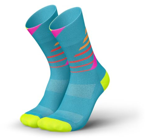 INCYLENCE Laufsocken für Damen und Herren mit leichter Kompression,1 Paar (DE/NL/SE/PL, Numerisch, 43, 46, Regular, Regular, Ladders Blue Pink)
