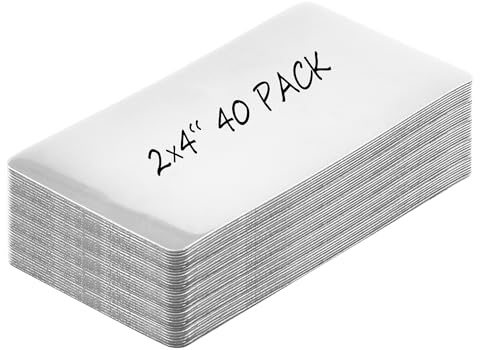 Realth Magnetstreifen Beschreibbar 40 Stück 5CM x 10CM Weiß | Wiederverwendbar und Löschbar, für Klassenzimmer Home Office Whiteboard Kühlschrank Crafts Namensschilder