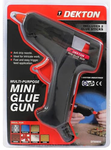 SHARRLA Hot Glue Gun, UK Plug Mini Heats Up Glue Gun for Crafts, Hobby, Craft, Home Repairs, Fabric, Wood, Glass, Card, ON-Off Switch for DIY Arts (40W Black Glue Gun)