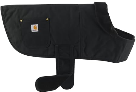Carhartt Firm Duck Isolierter Hundemantel, strapazierfähige, wetterbeständige Jacke für kalte und windige Bedingungen, PFAS-frei, Schwarz, Größe L