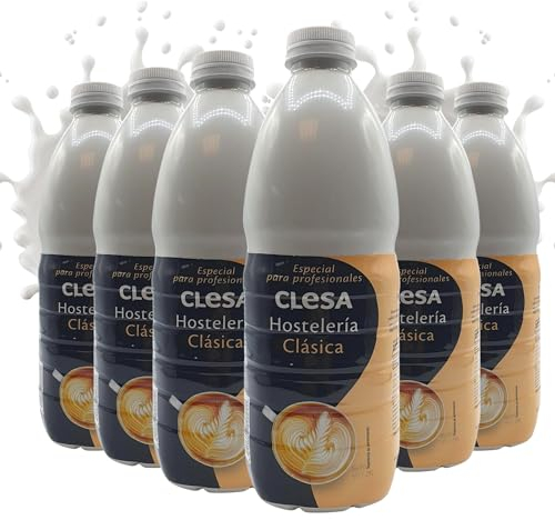 Leche Clesa SemiDesnatada Especial Hosteleria - 6 Botellas de 1,5 Litros - 100% Leche Gallega - 9 Litros Leche Especial profesionales [CLESA]